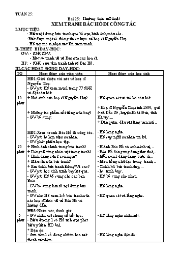 Giáo án Mĩ thuật Lớp 5 - Bài 25+26