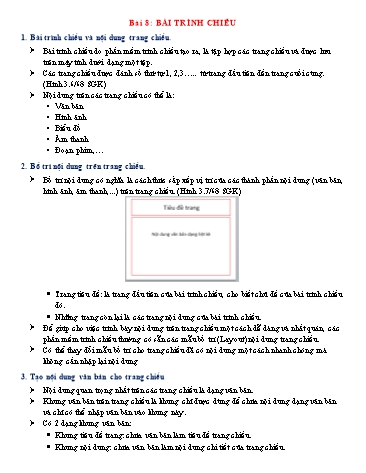 Giáo án môn Tin học Lớp 9 - Bài 8: Bài trình chiếu