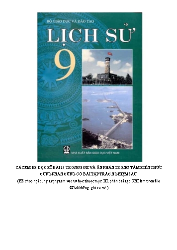 Giáo án ôn tập Lịch sử Lớp 9 - Tiết 28, Bài 23: Tổng khởi nghĩa tháng Tám năm 1945 và sự thành lập nước Việt Nam Dân chủ Cộng hòa