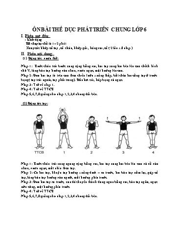 Giáo án ôn tập Thể dục Lớp 6 - Bài: Ôn bài Thể dục phát triển chung