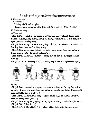 Giáo án ôn tập Thể dục Lớp 7 - Bài: Ôn bài Thể dục phát triển chung với cờ