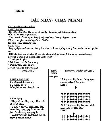 Giáo án Thể dục Lớp 6 - Tiết 45 đến Tiết 59