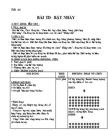 Giáo án Thể dục Lớp 7 - Tiết 44 đến Tiết 60
