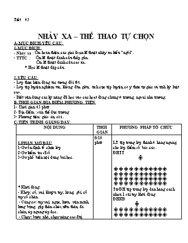 Giáo án Thể dục Lớp 8 - Tiết 45 đến 60
