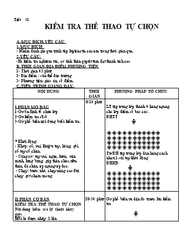 Giáo án Thể dục Lớp 8 - Tiết 61 đến Tiết 66