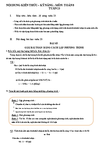 Giáo án Toán Lớp 8 - Tuần 23