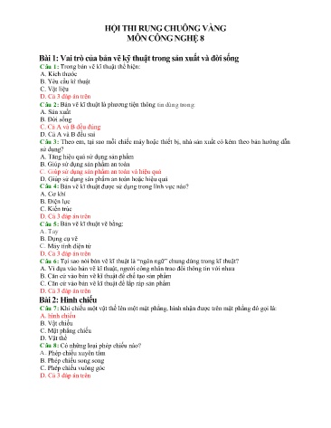 Hội thi Rung chuông vàng môn Công nghệ Lớp 8