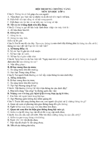 Hội thi Rung chuông vàng môn Tin học Lớp 6