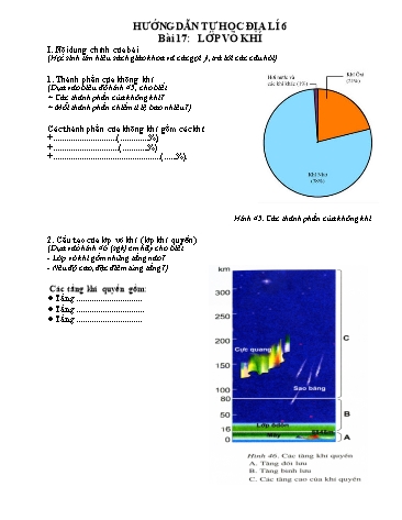 Hướng dẫn tự học Địa lí 6 - Bài 17: Lớp vỏ khí