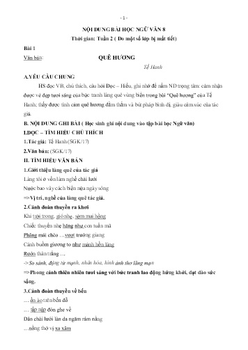 Kế hoạch bài dạy Ngữ văn 8 - Tuần 2