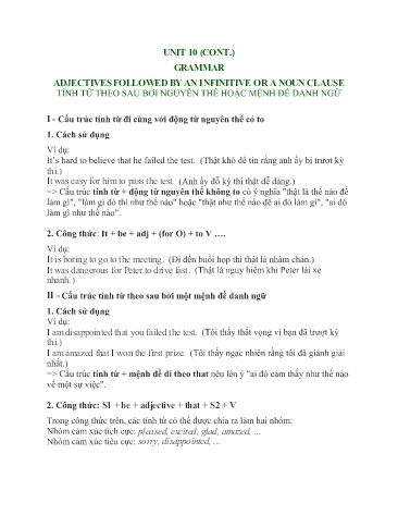 Kế hoạch bài dạy Tiếng Anh Lớp 8 - Unit 10+11