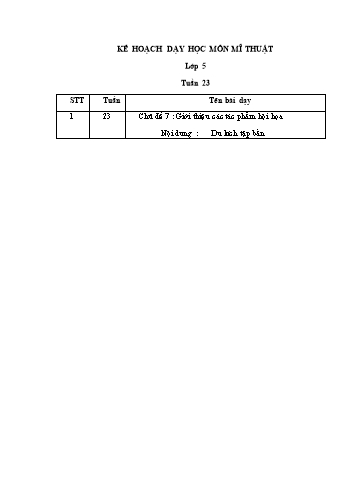 Kế hoạch dạy học Mĩ thuật Lớp 5 - Tuần 23, Chủ đề 7: Giới thiệu các tác phẩm hội họa - Bài 17: Xem tranh Du kích tập bắn