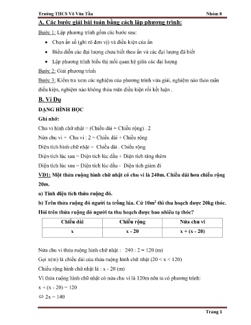 Ôn tập kiến thức Đại số 8 - Tuần 6 - Trường THCS Võ Văn Tần