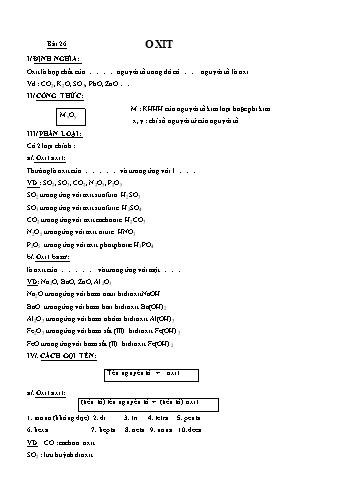 Ôn tập kiến thức Hóa học 9 - Bài 26 đến 28