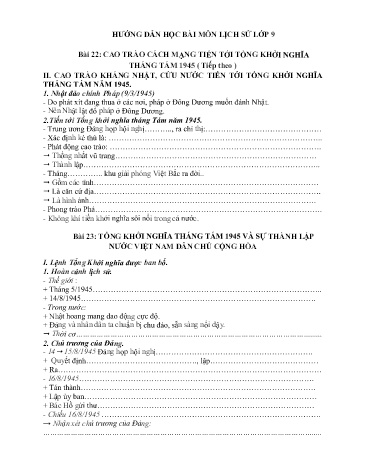 Ôn tập kiến thức môn Lịch sử 9 - Tuần 5+6