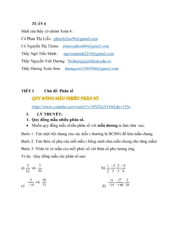 Ôn tập kiến thức Toán 6 - Tuần 6