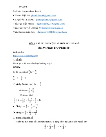 Ôn tập kiến thức Toán 6 - Tuần 7