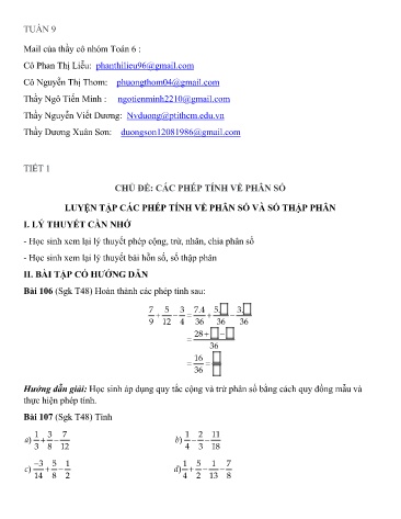 Ôn tập kiến thức Toán 6 - Tuần 9