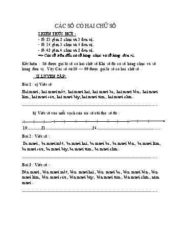 Phiếu bài tập Toán Lớp 1 - Tuần 26