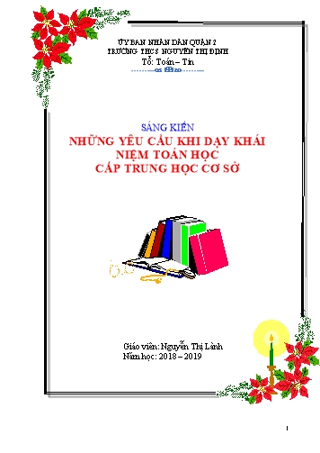 Sáng kiến kinh nghiệm Những yêu cầu khi dạy khái niệm Toán học cấp Trung học cơ sở
