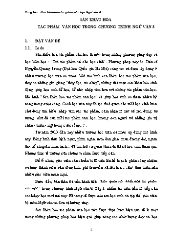 Sáng kiến kinh nghiệm Sân khấu hóa tác phẩm văn học trong chương trình Ngữ văn 8