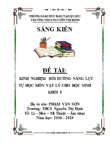 SKKN Kinh nghiệm bồi dưỡng năng lực tự học môn Vật lý cho học sinh Lhối 9