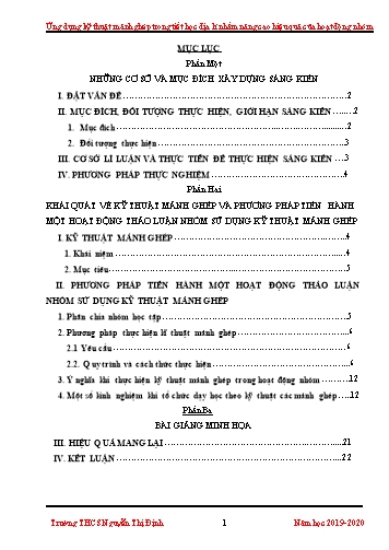 SKKN Ứng dụng kỹ thuật mảnh ghép trong tiết học Địa lí nhằm nâng cao hiệu quả của hoạt động nhóm