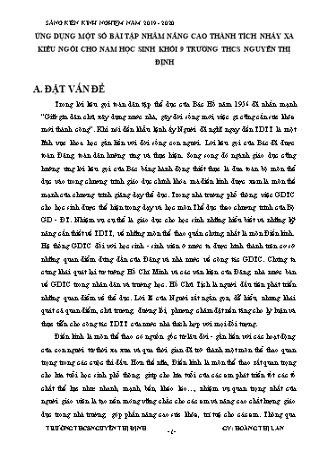 SKKN Ứng dụng một số bài tập nhằm nâng cao thành tích nhảy xa kiểu ngồi cho nam học sinh Khối 9 trường THCS Nguyễn Thị Định