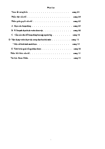 SKKN Xây dựng vườn thực vật và sử dụng vườn thực vật trong dạy học bộ môn Sinh học, Công nghệ Lớp 6, 7