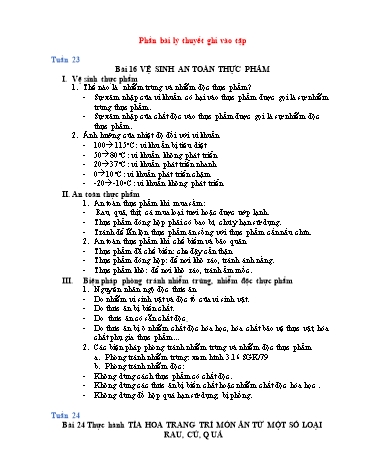 Tài liệu Ôn tập kiến thức Công nghệ 6 - Tuần 23 đến 29