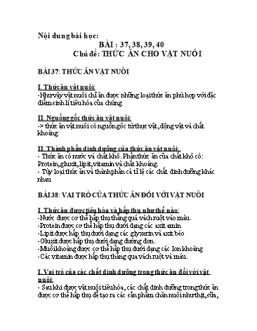 Tài liệu Ôn tập kiến thức Công nghệ 7 - Tuần 7
