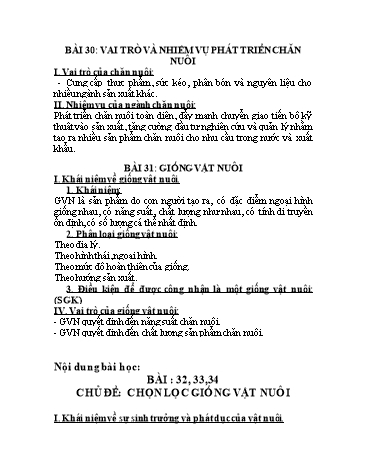 Tài liệu Ôn tập kiến thức Công nghệ 7 - Tuần 8