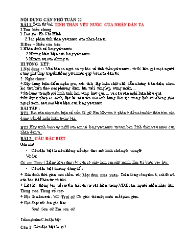 Tài liệu Ôn tập kiến thức môn Ngữ văn 7 - Tuần 22