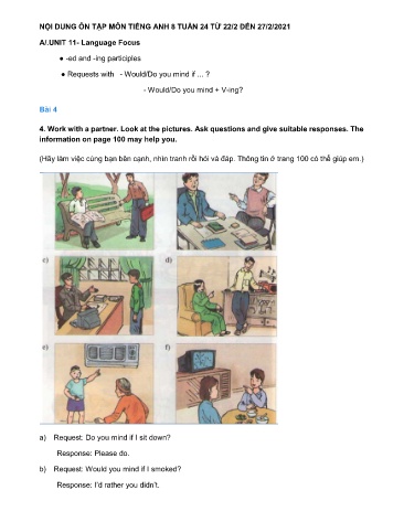 Tài liệu Ôn tập kiến thức môn Tiếng Anh 8 - Tuần 24 - Năm học 2020-2021 - Trường THCS Chánh Hưng