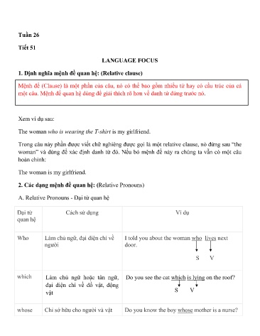 Tài liệu Ôn tập kiến thức môn Tiếng Anh 9 - Tuần 26