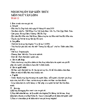 Tài liệu Ôn tập kiến thức Ngữ văn 6 - Tuần 22 đến 28