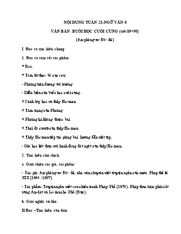 Tài liệu Ôn tập kiến thức Ngữ văn 6 - Tuần 23