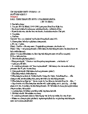 Tài liệu Ôn tập kiến thức Ngữ văn 7 - Tuần 22 đến 25