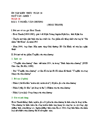 Tài liệu Ôn tập kiến thức Ngữ văn 7 - Tuần 26