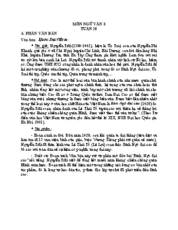 Tài liệu Ôn tập kiến thức Ngữ văn 8 - Tuần 26