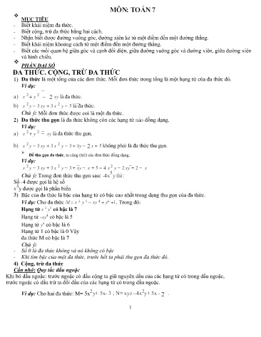 Tài liệu Ôn tập Toán 7 - Phần 4