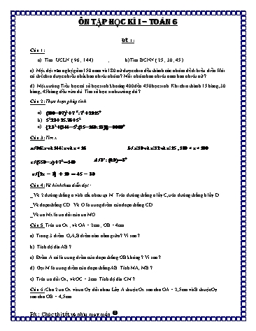 10 Đề ôn tập học kì I môn Toán Lớp 6