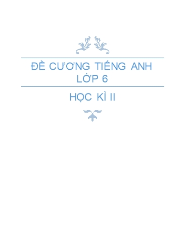 Bài tập ôn học kì II môn Tiếng Anh 6 - Năm học 2016-2017