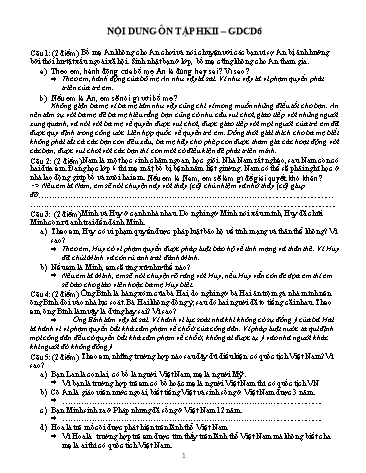 Đề cương ôn tập học kì II môn Giáo dục công dân 6 - Năm học 2016-2017