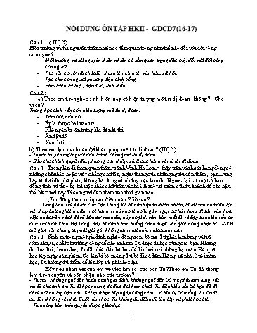 Đề cương ôn tập học kì II môn Giáo dục công dân 7 - Năm học 2016-2017