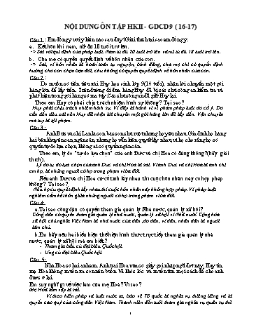 Đề cương ôn tập học kì II môn Giáo dục công dân 9 - Năm học 2016-2017