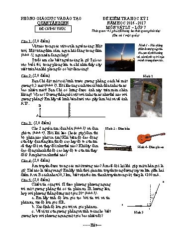 Đề kiểm tra học kỳ I môn Vật lý 7 - Năm học 2016-2017 - Phòng GD&ĐT Tân Bình (Có đáp án)