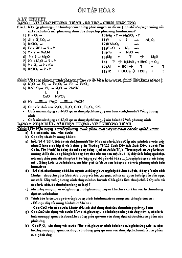 Đề ôn tập môn Hóa học 8